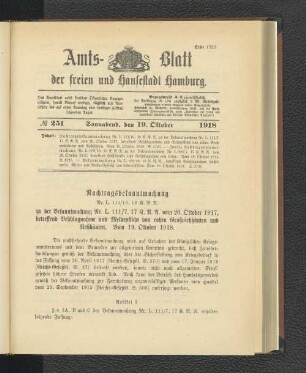 No. 251, 19. Oktober 1918