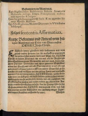 Folget sententia Affirmativa.