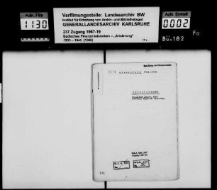 Blumfeld, Franz Israel, Bankdirektor Karlsruhe Käufer: Diakonissenanstalt Bethesda Elberfeld Lagerbuch-Nr. 4014 Karlsruhe