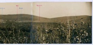 Foto mit Rundblick über die eigenen und gegnerischen Stellungen vom Regimentsgefechtsstand bei Tifesti nordwestlich Focsani aus (rechter Teil)
