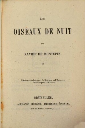 Les oiseaux de nuit, 2