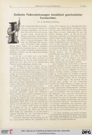 4: Gotische Federzeichnungen heraldisch geschmückter Turnierritter