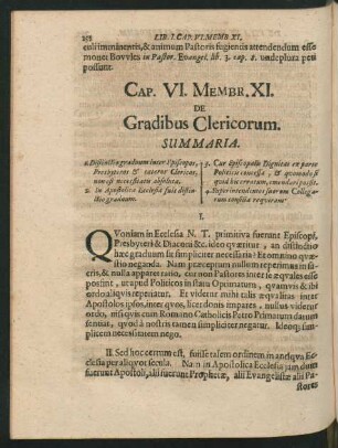 Cap. VI. Membr. XI. De Gradibus Clericorum.