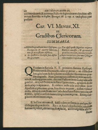 Cap. VI. Membr. XI. De Gradibus Clericorum.