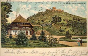 Postkartenalbum. "Gruss aus Karlsruhe". Schwarzwaldhaus und Lauterberg
