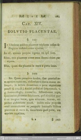 Cap. XIV. Solutio Placentae