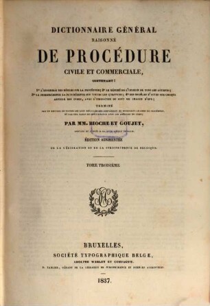 Dictionnaire général raisonné de procédure civile et commerciale, 3