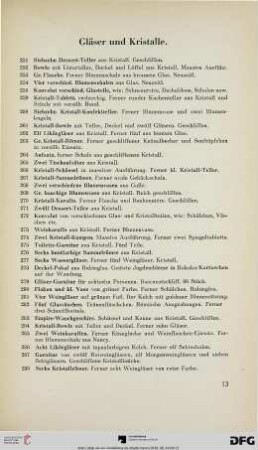 Gläser und Kristalle (Nr. 251-315)