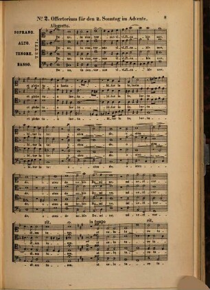 Die Offertorien der 4 Adventsonntage : für Sopran, Alt, Tenor, Bass u. Orgel ; op. 13