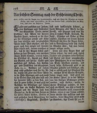 Am sechsten Sonntag nach der Erscheinung Christi. - Am Sonntag Quinaugesimä.