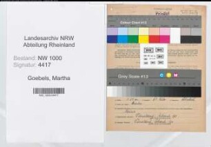 Entnazifizierung Martha Goebels, geb. 30.11.1900 (Postsekretaerin)