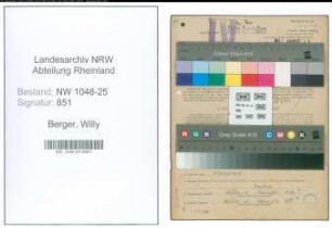 Entnazifizierung Willy Berger , geb. 26.11.1893 (Angestellter)