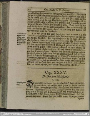 Cap. XXXV. De Iuribus Maiestatis