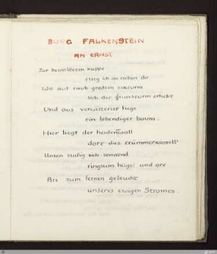 Burg Falkenstein : [SW IX: hH6]; [SW IX, S. 41-44/148-150] / Geschrieben von Max Kommerell