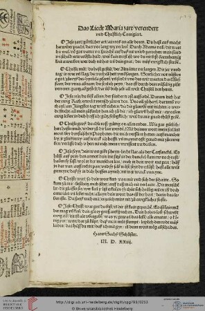 Hans Sachs, Das Lied Maria zart, verändert (Einblattdruck)
