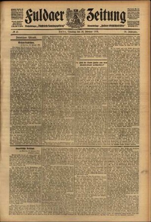 Zweite Ausgabe vom Samstag, den 20. Februar 1909.