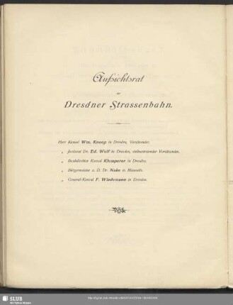 Aufsichtsrat der Dresdner Strassenbahn