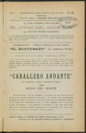 1918000248: "Caballero andante" : un recuerdo a Diego Fernández Espiro