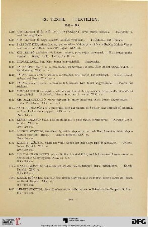 IX. Textil - Textilien (Nr. 1540 - 1699)