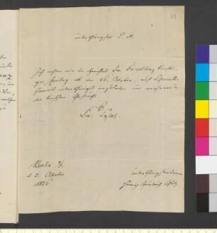 Brief von Schütz, Johann Heinrich Friedrich an Goethe, Johann Wolfgang von