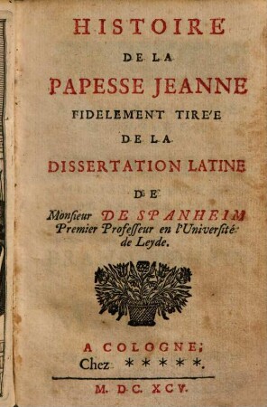 Histoire De La Papesse Jeanne