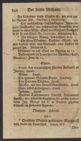 Neuntes Zehend.