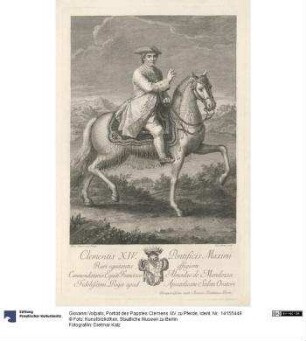 Porträt des Papstes Clemens XIV. zu Pferde