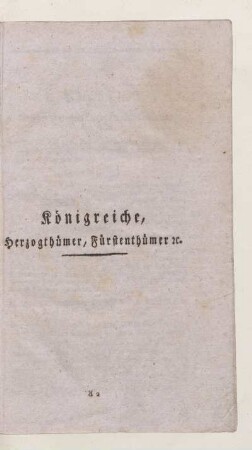 Königreiche, Herzogthümer, Fürstenthümern