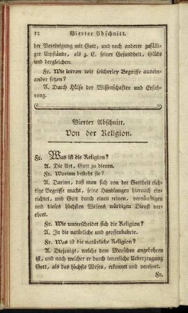 Vierter Abschnitt. Von der Religion.