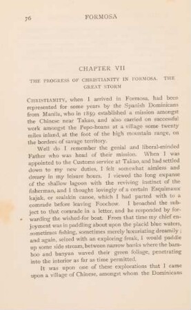 Chapter VII. The progress of christianity in Formosa. The great storm