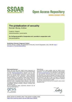 The globalization of sexuality