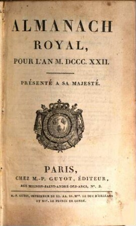 Almanach royal. 1822