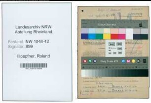 Entnazifizierung Roland Hoepfner , geb. 09.01.1897 (Wachmann)