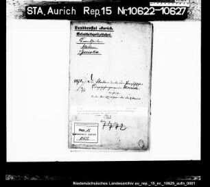 Blatternerkrankungen unter den französischen Kriegsgefangenen und unter Einwohnern der Stadt Aurich
