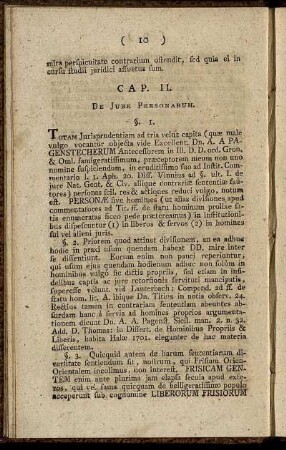 Cap. II. De Jure Personarum.