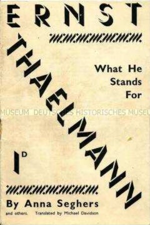 Exilschrift deutscher Antifaschisten für die Freilassung von Ernst Thälmann (englisch)