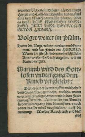 Volget weiter im Psalm. Dann die Ungerechten werden umbkommen ...