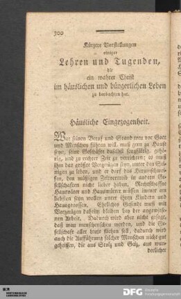 Häusliche Eingezogenheit.