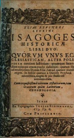 Isagoges historicae libri duo