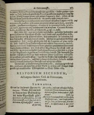 Responsum Secundum [...]