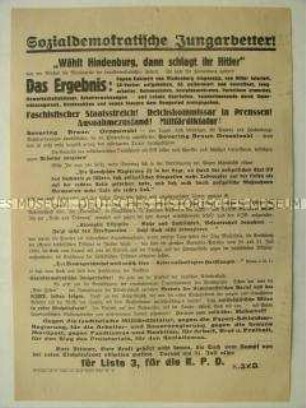 Flugblatt der KPD an Sozialdemokraten