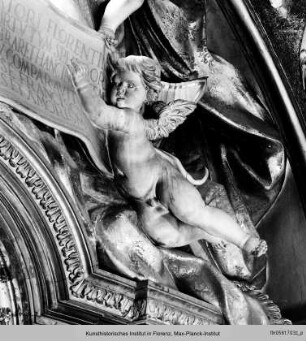Stuckdekoration der Biblioteca Riccardiana : Schriftband tragende Putti