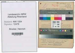 Entnazifizierung Heinrich Brocker , geb. 04.11.1903 (Schlosser)