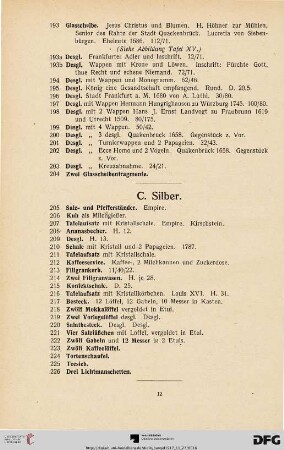 C. Silber (Nr. 205-226)