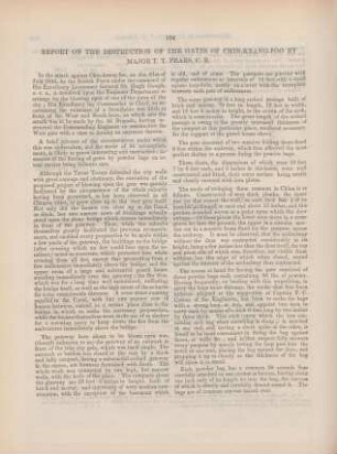 [XV.] Report on the destruction of the gates of Chin-Keang-Foo by Major T. T. Pears, C. B.