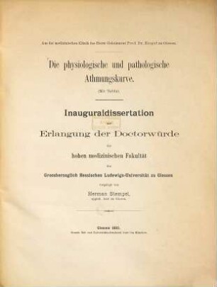 Die physiologische und pathologische Athmungskurve