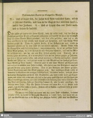 Das neunzehnte Kapitel des Evangelisten Matthäi