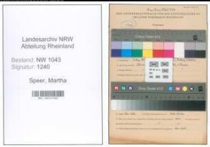 Entnazifizierung Martha Speer , geb. 03.08.1897 (Lehrerin)
