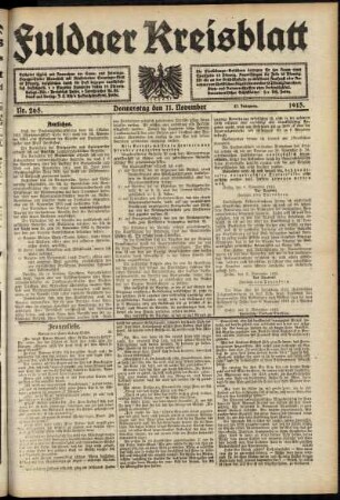 Ausgabe vom Donnerstag, den 11. November 1915.
