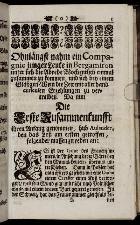 Die Erste Zusammenkunfft.